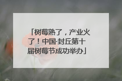 树莓熟了，产业火了！中国·封丘第十届树莓节成功举办