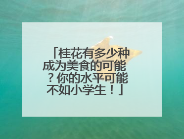 桂花有多少种成为美食的可能？你的水平可能不如小学生！