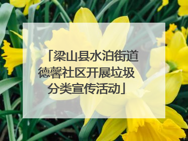 梁山县水泊街道德馨社区开展垃圾分类宣传活动
