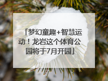 梦幻童趣+智慧运动！龙岩这个体育公园将于7月开园