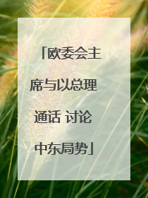 欧委会主席与以总理通话 讨论中东局势