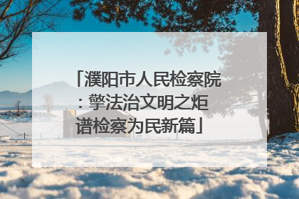 濮阳市人民检察院：擎法治文明之炬 谱检察为民新篇