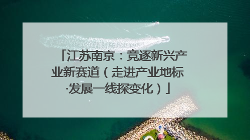 江苏南京：竞逐新兴产业新赛道（走进产业地标·发展一线探变化）