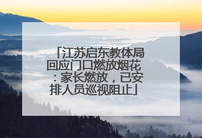 江苏启东教体局回应门口燃放烟花：家长燃放，已安排人员巡视阻止