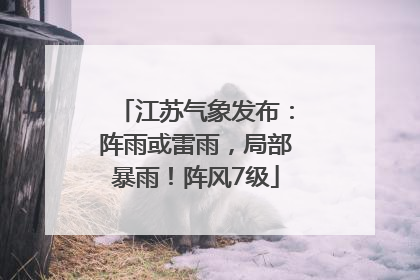 江苏气象发布：阵雨或雷雨，局部暴雨！阵风7级