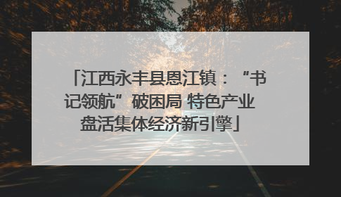 江西永丰县恩江镇：“书记领航”破困局 特色产业盘活集体经济新引擎
