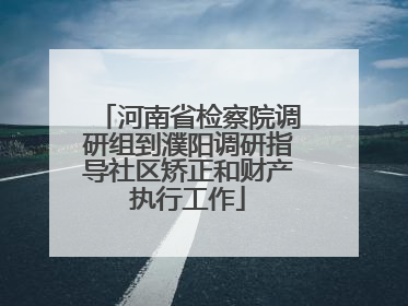 河南省检察院调研组到濮阳调研指导社区矫正和财产执行工作