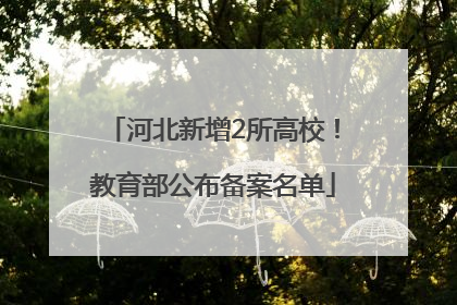 河北新增2所高校！教育部公布备案名单