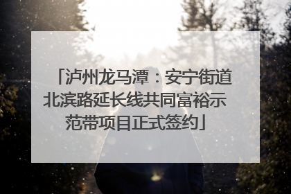 泸州龙马潭：安宁街道北滨路延长线共同富裕示范带项目正式签约