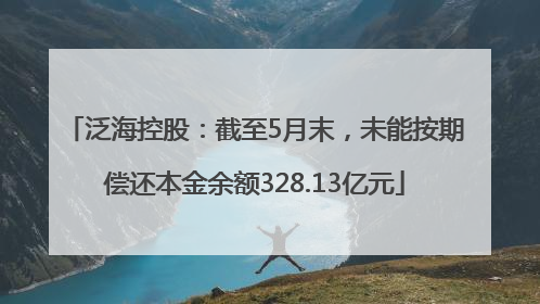 泛海控股：截至5月末，未能按期偿还本金余额328.13亿元