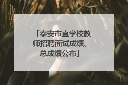 泰安市直学校教师招聘面试成绩、总成绩公布