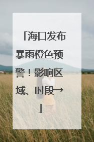 海口发布暴雨橙色预警！影响区域、时段→