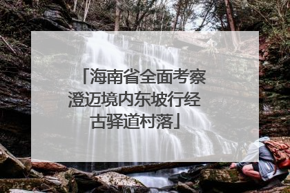 海南省全面考察澄迈境内东坡行经古驿道村落