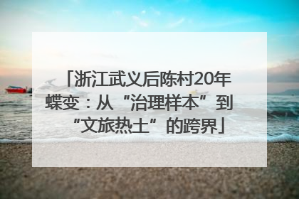 浙江武义后陈村20年蝶变：从“治理样本”到“文旅热土”的跨界