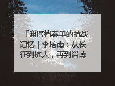 淄博档案里的抗战记忆｜李培南：从长征到抗大，再到淄博的革命足迹
