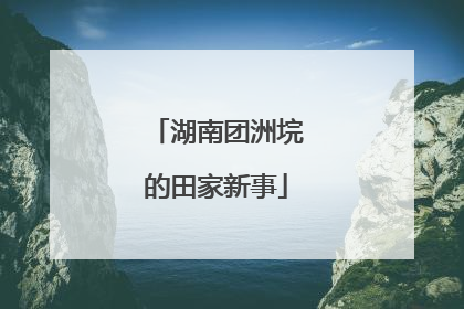 湖南团洲垸的田家新事