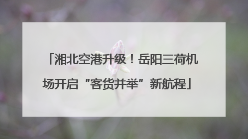 湘北空港升级！岳阳三荷机场开启“客货并举”新航程