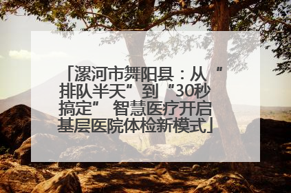 漯河市舞阳县：从“排队半天”到“30秒搞定” 智慧医疗开启基层医院体检新模式