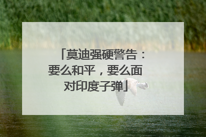 莫迪强硬警告：要么和平，要么面对印度子弹