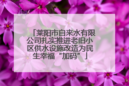莱阳市自来水有限公司扎实推进老旧小区供水设施改造为民生幸福“加码”
