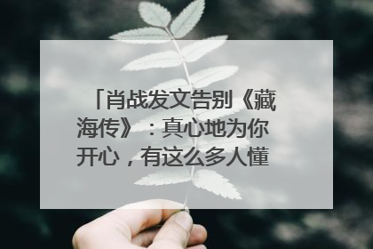肖战发文告别《藏海传》:真心地为你开心,有这么多人懂你,导演回应“是否有第二季”