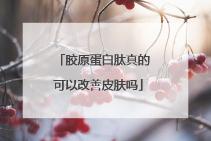 胶原蛋白肽真的可以改善皮肤吗