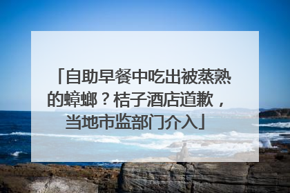 自助早餐中吃出被蒸熟的蟑螂？桔子酒店道歉，当地市监部门介入