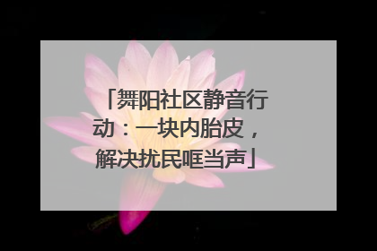舞阳社区静音行动：一块内胎皮，解决扰民哐当声