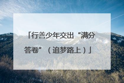 行善少年交出“满分答卷”（追梦路上）