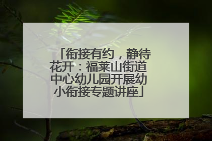 衔接有约，静待花开：福莱山街道中心幼儿园开展幼小衔接专题讲座