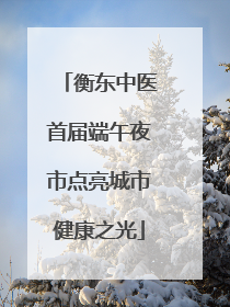 衡东中医首届端午夜市点亮城市健康之光