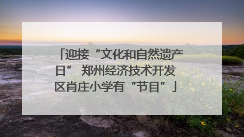 迎接“文化和自然遗产日” 郑州经济技术开发区肖庄小学有“节目”