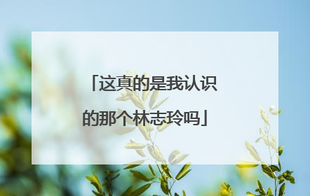 这真的是我认识的那个林志玲吗