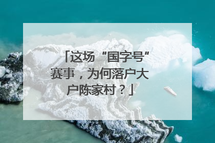 这场“国字号”赛事，为何落户大户陈家村？
