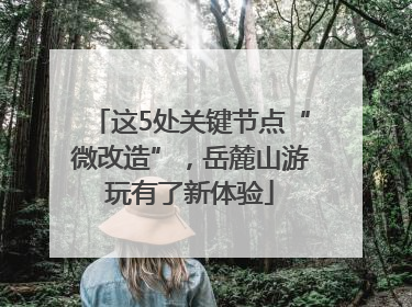 这5处关键节点“微改造”，岳麓山游玩有了新体验