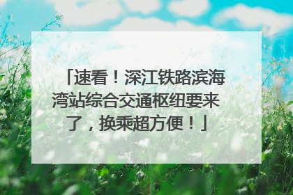 速看！深江铁路滨海湾站综合交通枢纽要来了，换乘超方便！