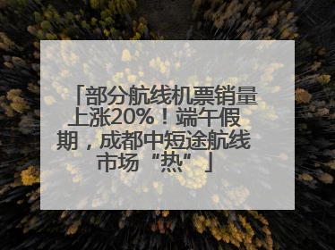 部分航线机票销量上涨20%！端午假期，成都中短途航线市场“热”