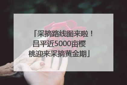 采摘路线图来啦！昌平近5000亩樱桃迎来采摘黄金期