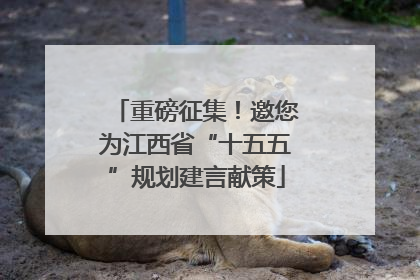 重磅征集！邀您为江西省“十五五”规划建言献策