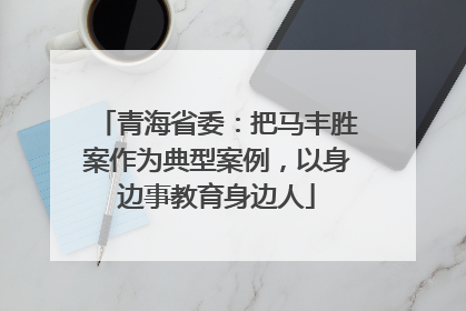 青海省委：把马丰胜案作为典型案例，以身边事教育身边人