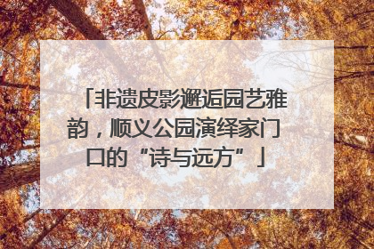 非遗皮影邂逅园艺雅韵，顺义公园演绎家门口的“诗与远方”