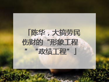 陈华，大搞劳民伤财的“形象工程”“政绩工程”