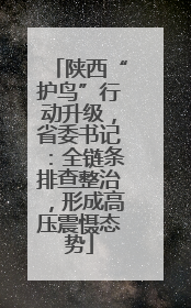 陕西“护鸟”行动升级，省委书记：全链条排查整治，形成高压震慑态势