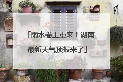 雨水卷土重来！湖南最新天气预报来了