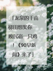 龙泉的千亩梯田想奖你一晚民宿一只鸡！《90早新闻》来了