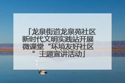 龙泉街道龙泉苑社区新时代文明实践站开展微课堂“环境友好社区”主题宣讲活动