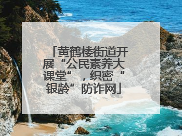 黄鹤楼街道开展“公民素养大课堂”，织密“银龄”防诈网