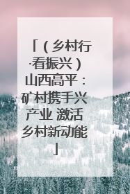 （乡村行·看振兴）山西高平：矿村携手兴产业 激活乡村新动能