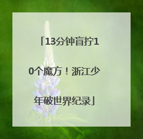 13分钟盲拧10个魔方！浙江少年破世界纪录