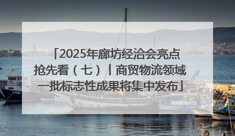 2025年廊坊经洽会亮点抢先看（七）丨商贸物流领域一批标志性成果将集中发布